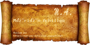 Márián Achilles névjegykártya